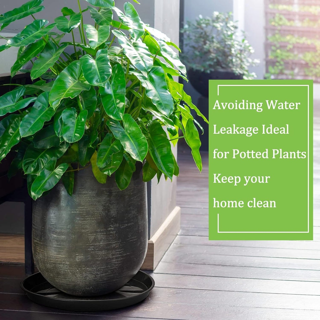 Eccliy 12 Pcs Plastic Plant Saucers Round Plant Tray Large Flower Pot Heavy Duty Planter Water Trays Thick Planter Drip