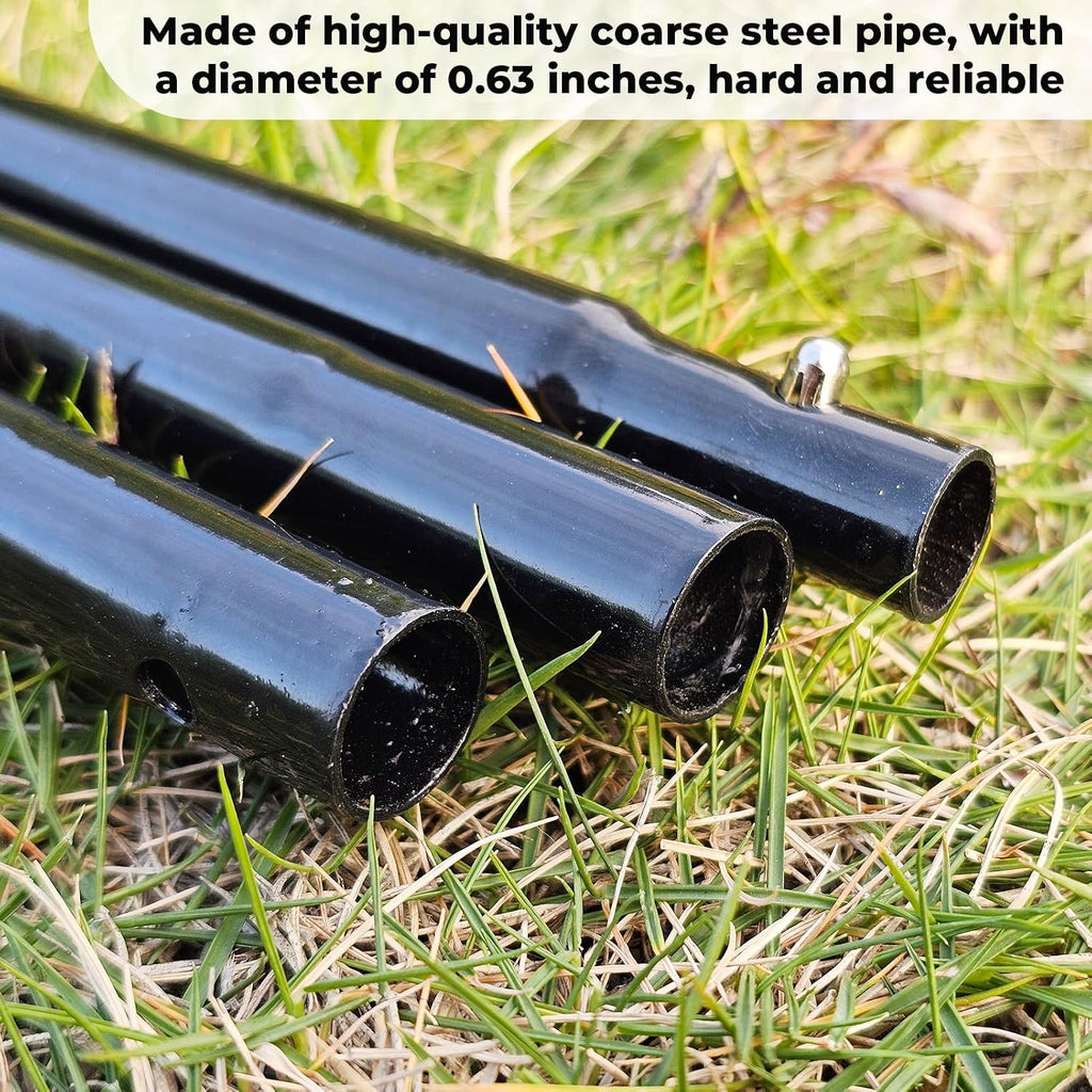 72 Inch Garden Stake Netting Support, Black Heavy Duty Powder Coated Steel Frame for Garden Fencing, Plant & Crop