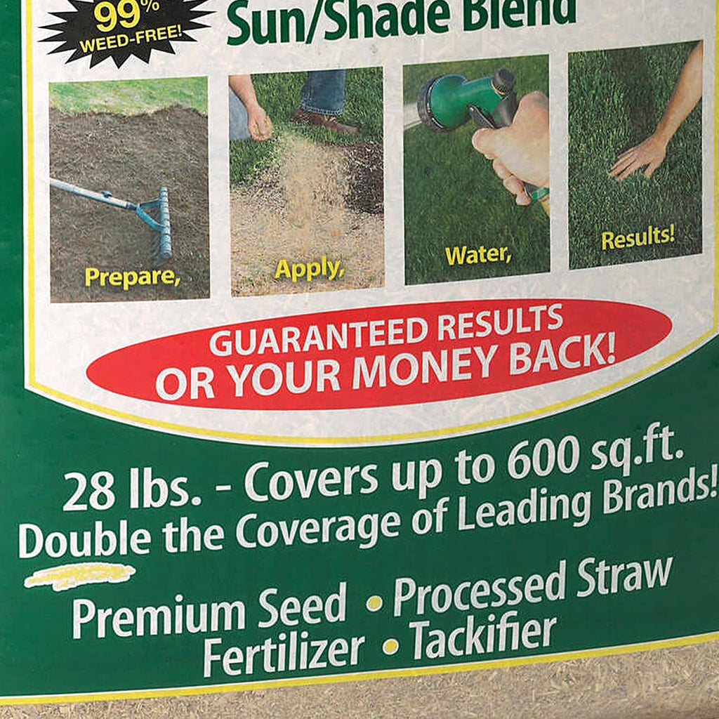 EZ Straw Lawn Repair Mix – Sun/Shade Blend – Combination Seed, Mulch, Fertilizer (28 lb. Covers 600 sq. ft.)