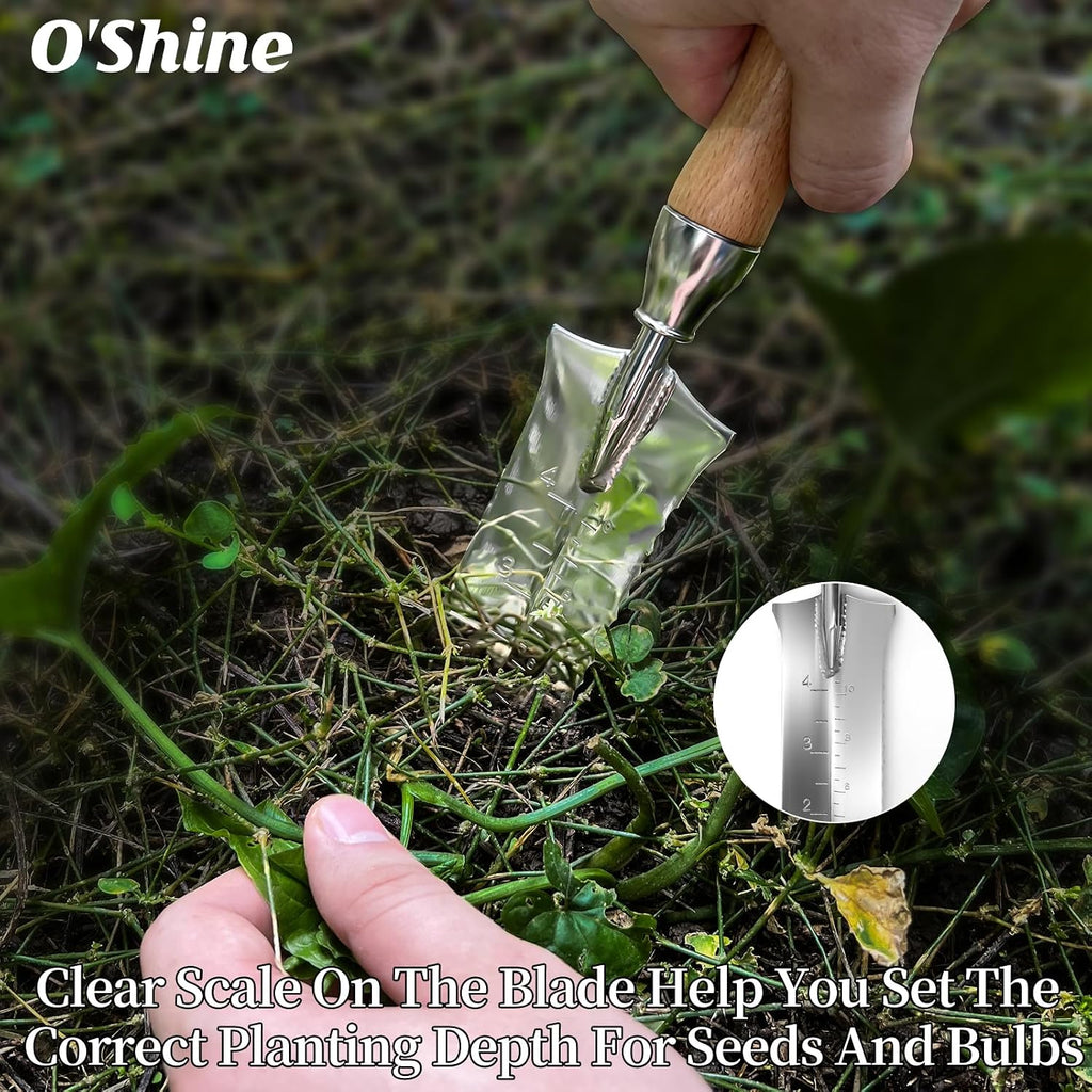 O'Shine 5.5” Full Tang Japanese Hori Hori Garden Knife, Stainless Steel Small Soil Knife for Planting & Transplanting