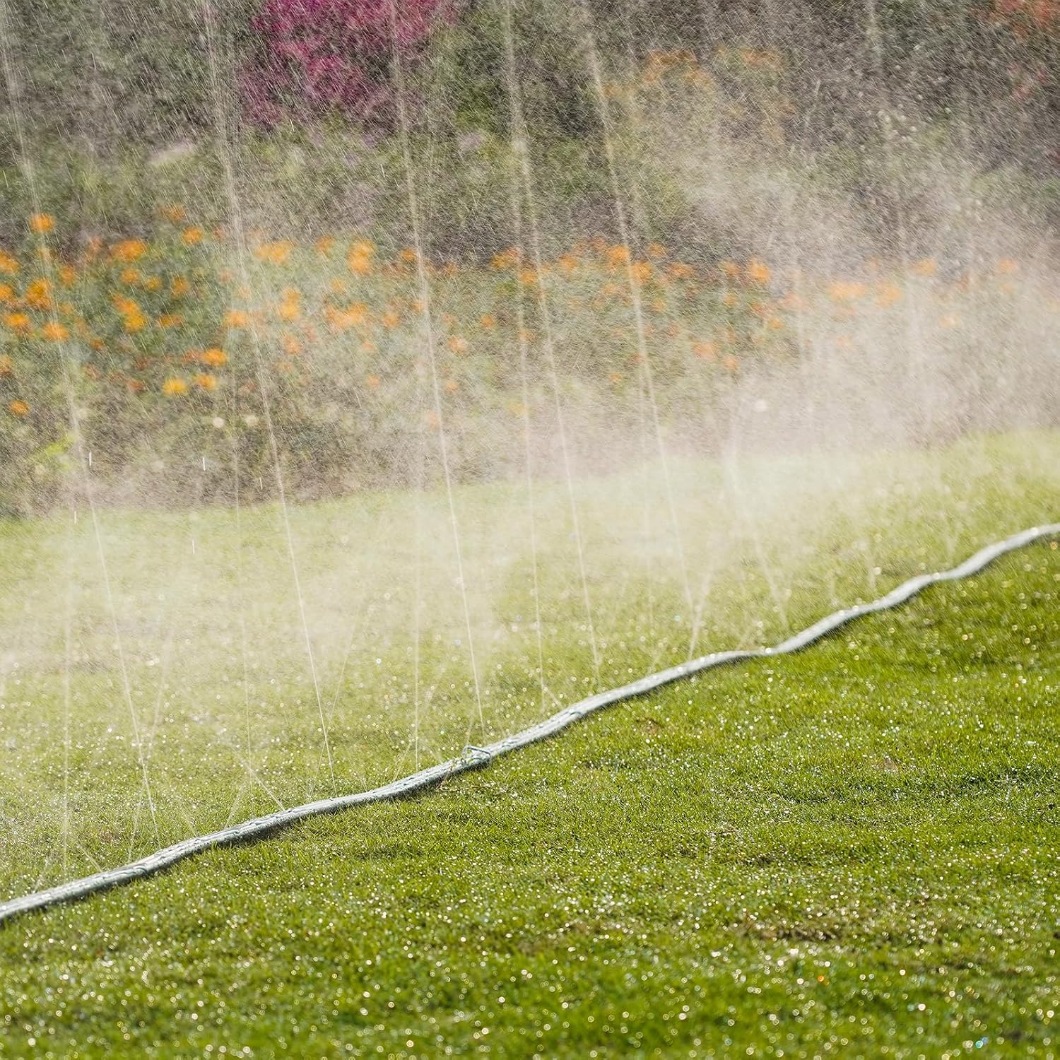Sprinkler Soaker Hose 50ft for Garden Lawn, Watering Pipe with Holes, High-Efficiency Water-Saving Garden Irrigation