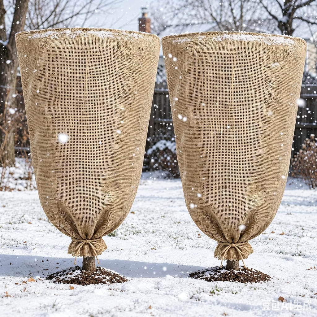 1Pcs 45.3x70.9in Winter Burlap Plant Cover Bags with Drawstring for Warmth | Reusable Plant Frost Protection for Fruit