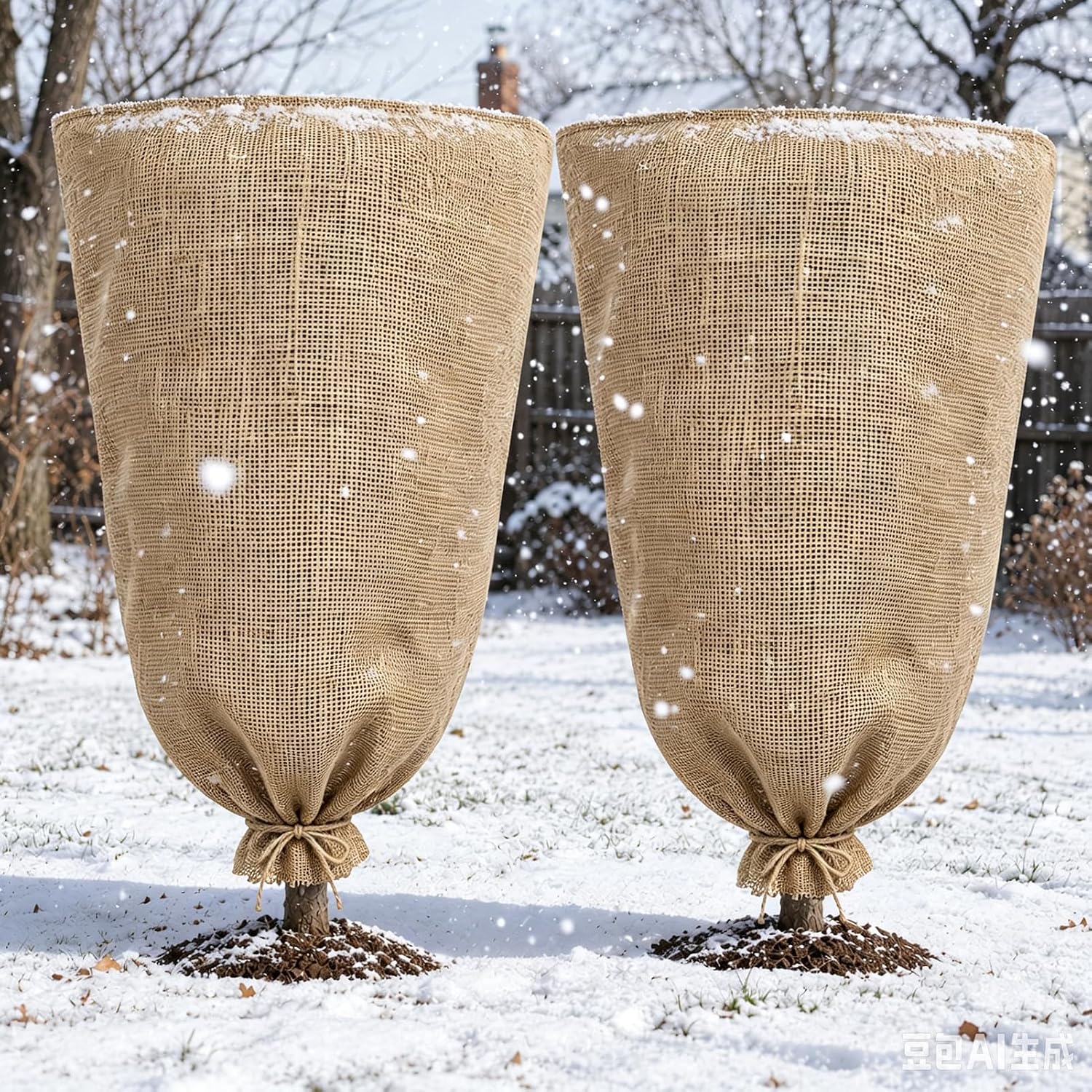 1Pcs 45.3x70.9in Winter Burlap Plant Cover Bags with Drawstring for Warmth | Reusable Plant Frost Protection for Fruit