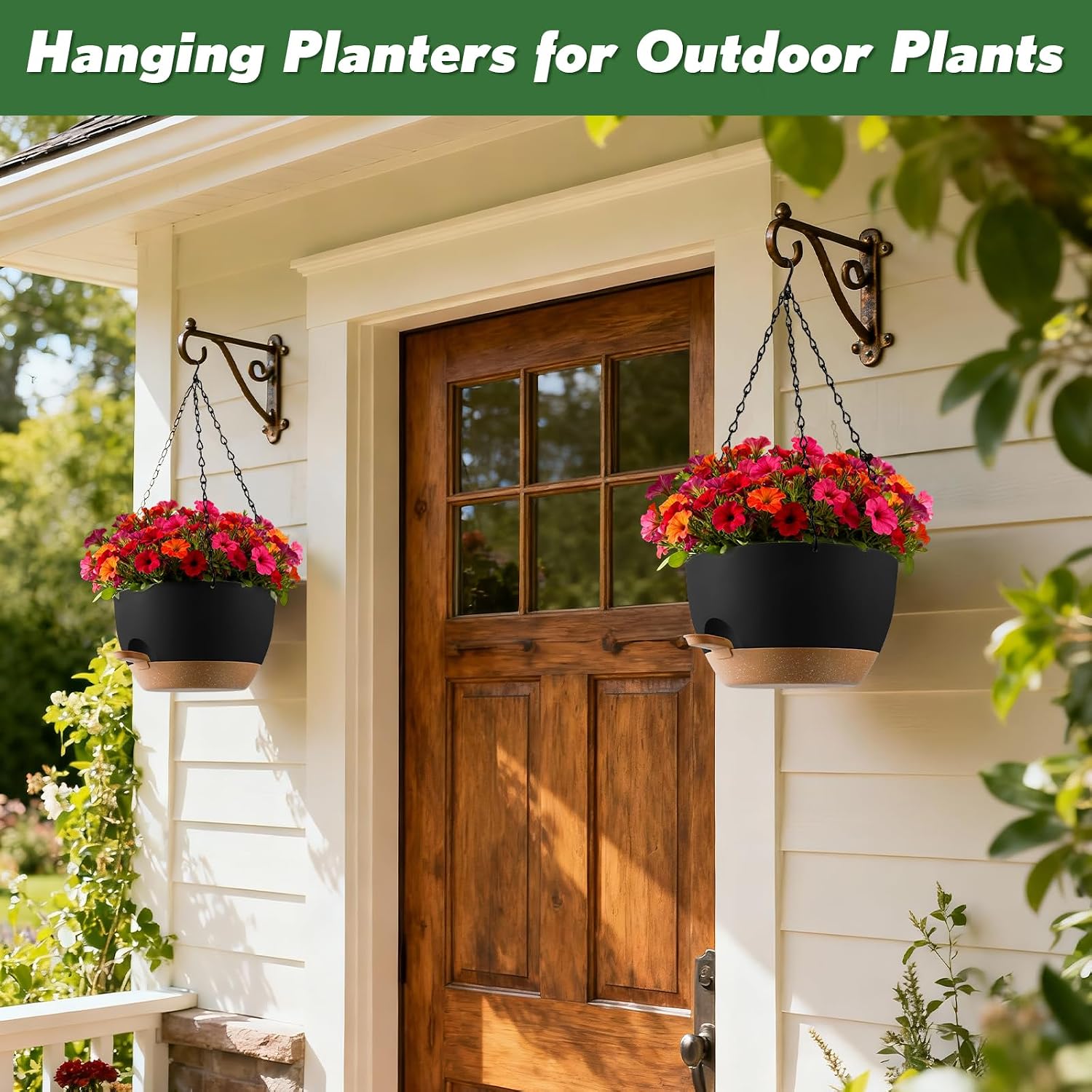 13-inch Oversized Hanging Planter Set of Two,Planters for Indoor and Outdoor Plants.Place Plant pots Across Diverse