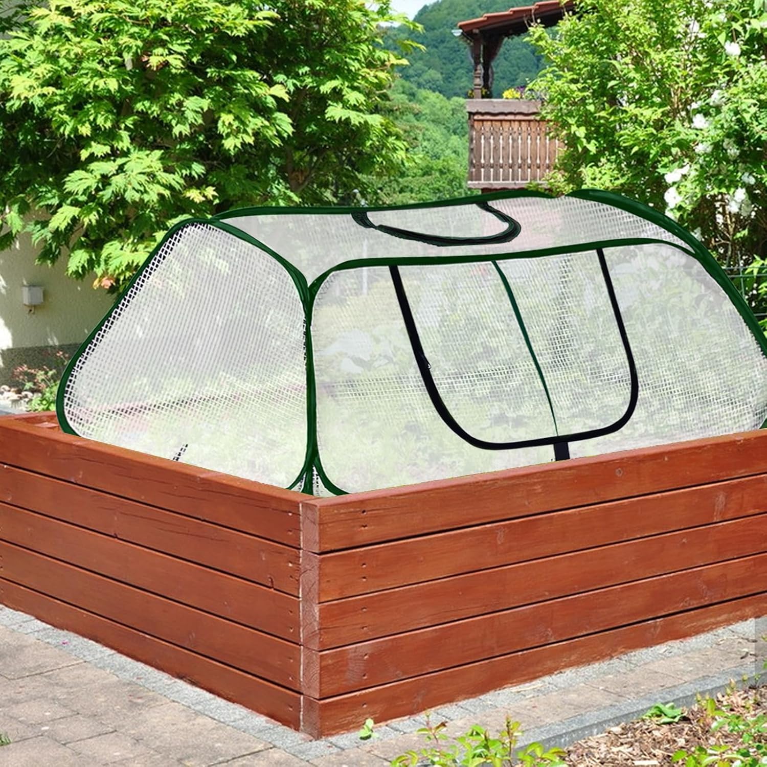Garden Rows Accelerator Plants Cover-Garden Greenhouse with Roll-up Zipper Door,Thicker PE Cover for Indoor Outdoor