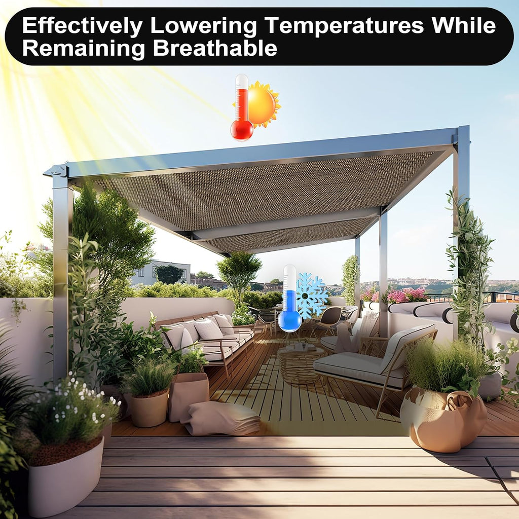 Pergola Shade Cover with Grommets 6x12 FT 90% UV Block Outdoor Sun Shade Cloth Privacy Screen for Patio (Customized