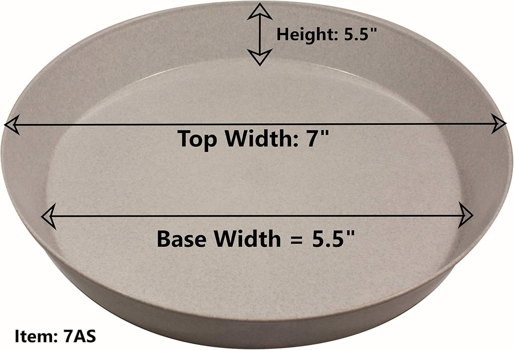 7 Inch (5.5 Inch Base), Black, Case of 10, Plant Saucer | Polypropylene, Heavy Duty Indoor/Outdoor, Drip Pan & Tray
