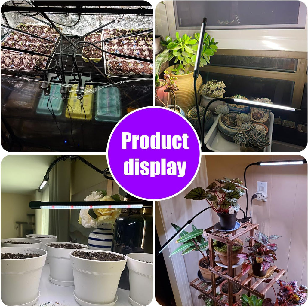 Grow Lights Upgrade 168 LEDs Clip Plant Lights for Indoor Plants, Full Spectrum White+ Red LED Plant Growing Lamps with
