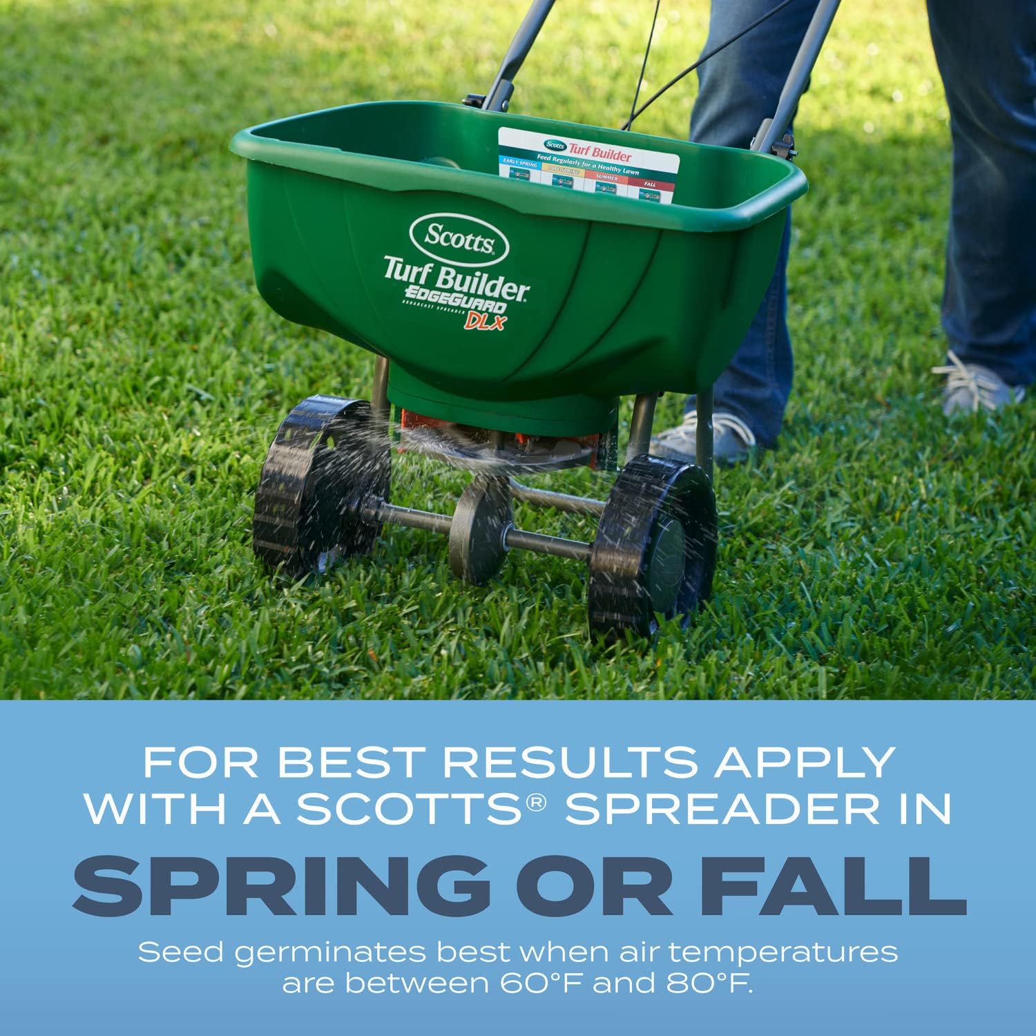 Scotts Turf Builder Grass Seed Kentucky Bluegrass Mix, 5.6 lbs. | Grass Seed Plus Lawn Fertilizer and Soil Improver