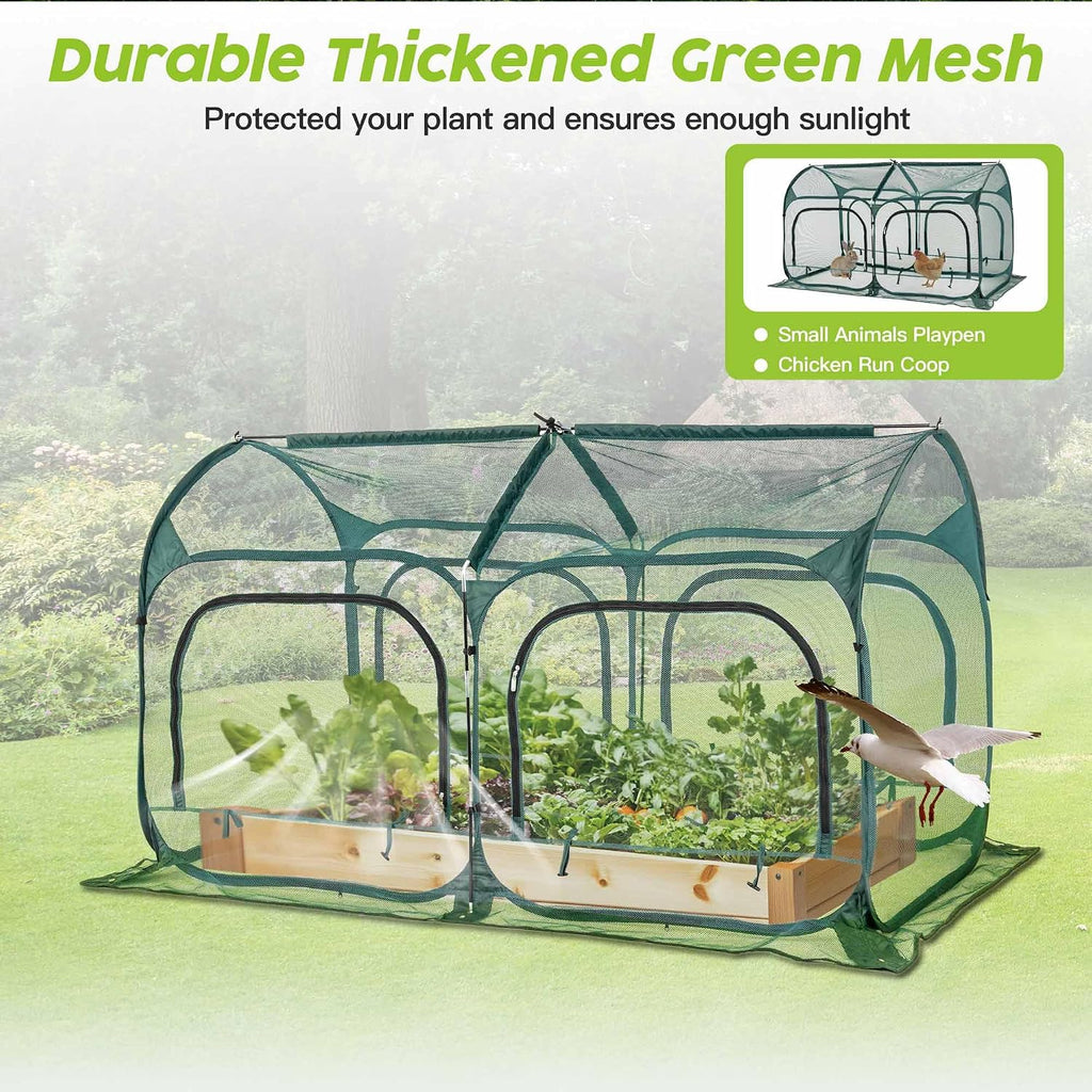 Poray Large 8.2x4FT Plant Netting Cover, Pop up Tunnel Crop Cage Gardening Net,Pest Guard Cover for Vegetables