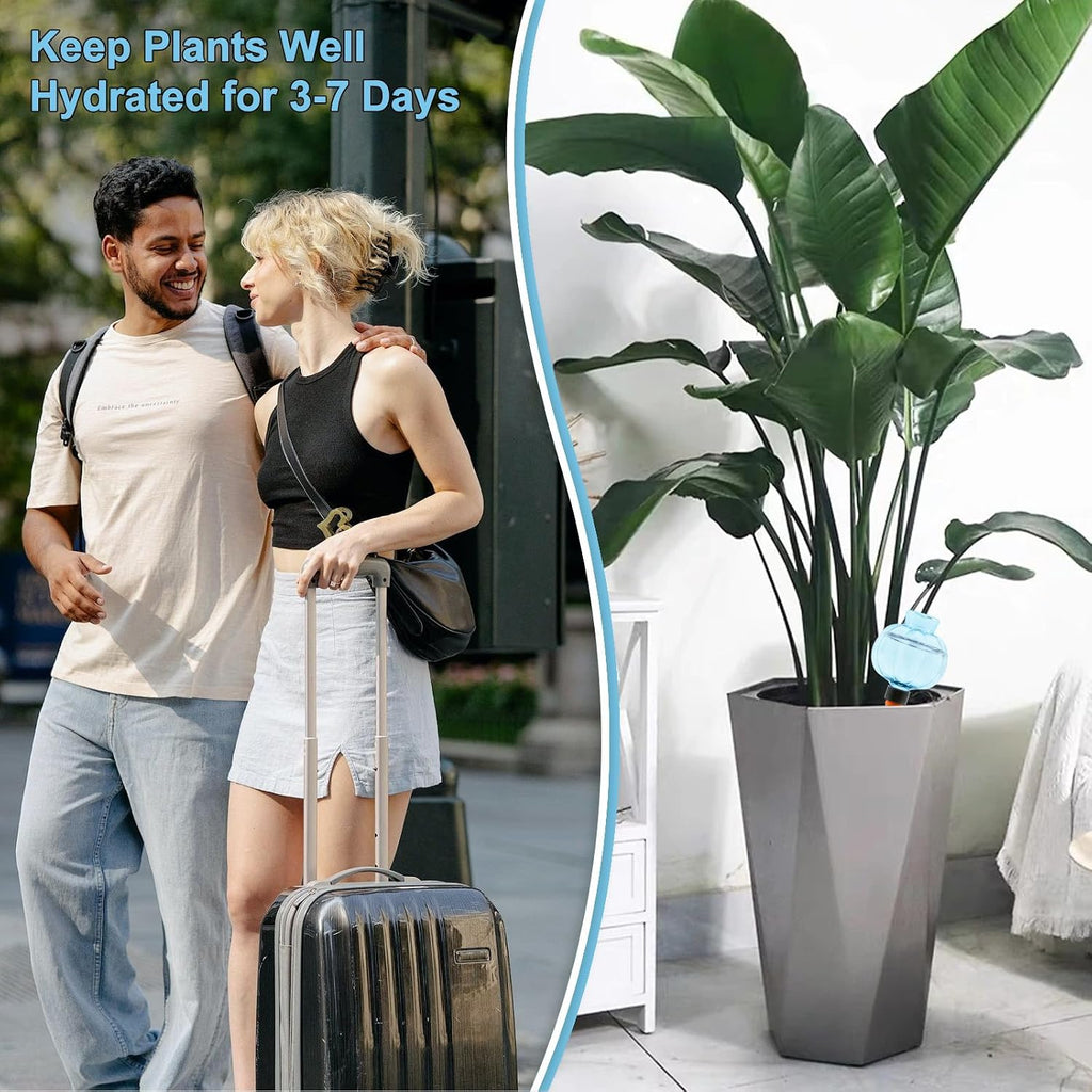 4 Pcs Plant Self Watering Globes, 17oz Large Plastic Water Bulbs Top Fill Watering Globes Slow Release Terracotta