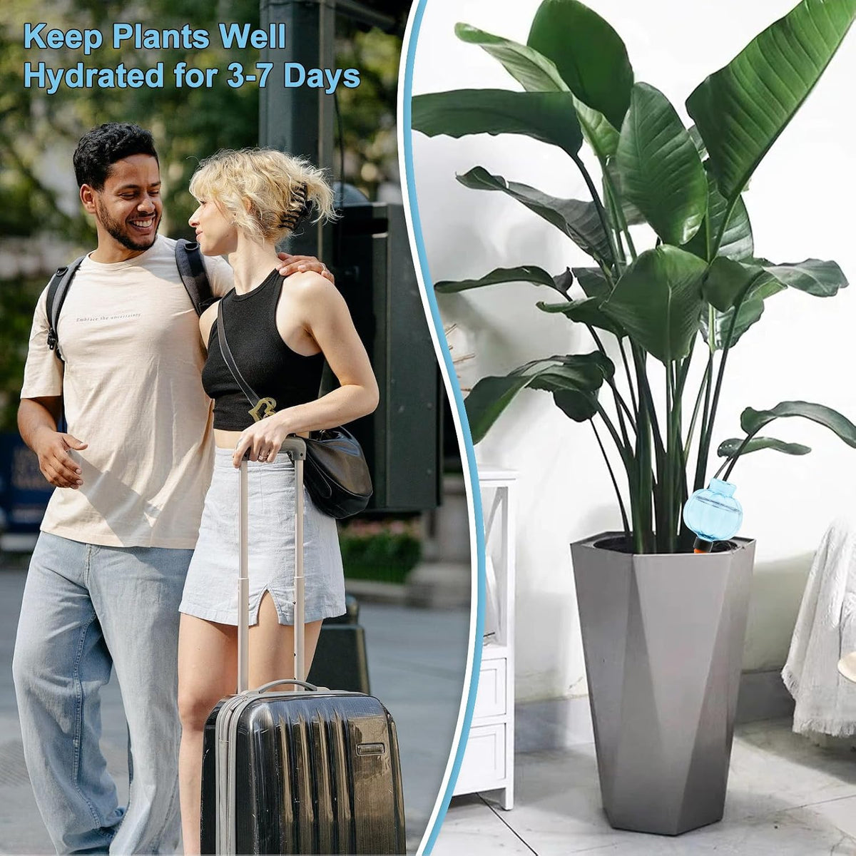 4 Pcs Plant Self Watering Globes, 17oz Large Plastic Water Bulbs Top Fill Watering Globes Slow Release Terracotta