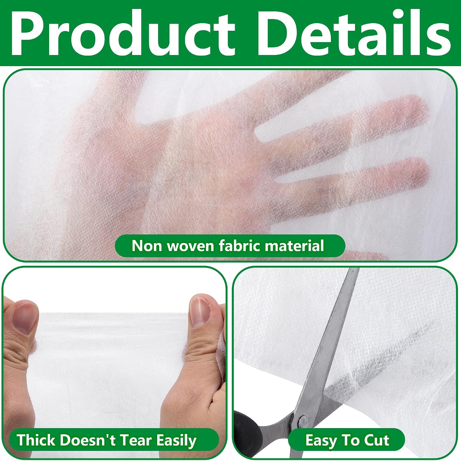 DECOHS 50 x 10 Ft Plant Sun Protection Cloth, Garden Plant Shade Cloth, Non-Woven White Light Refraction Sunshade