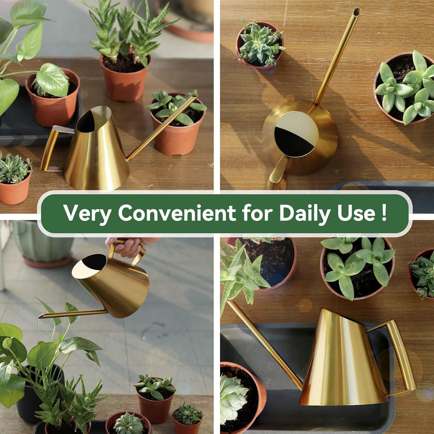 Watering Can for Indoor Plants, 13.5 Oz/400 Ml Indoor Plant Watering Can Stainless Steel Small Water Cans with Long