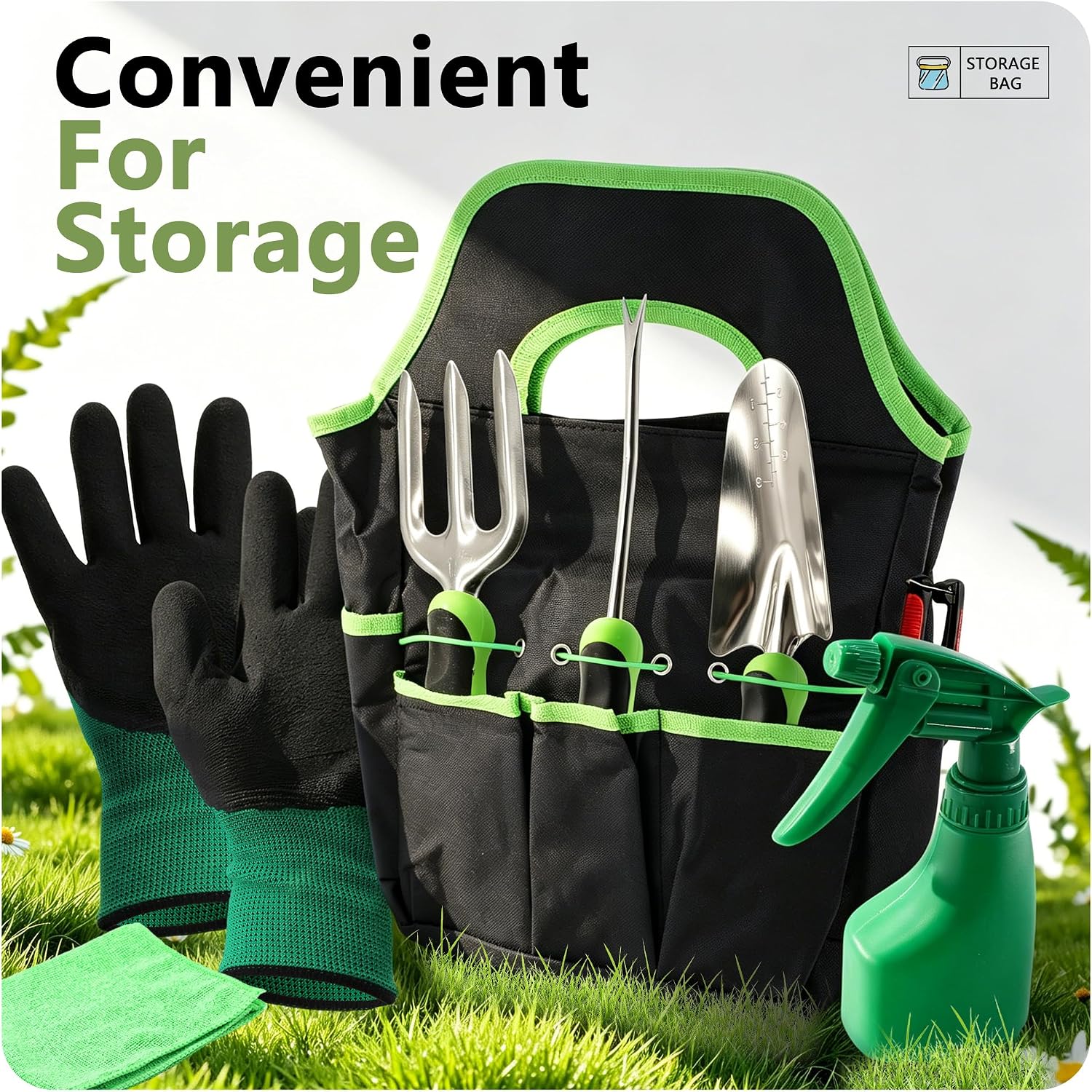 15Pcs Garden Tool Set Heavy Duty Stainless Steel Gardening Hand Tools with 5 Garden Shears Non-Slip Rubber Grip Spade