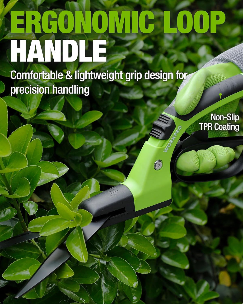 WORKPRO Grass Shears Handheld, Grass Clippers with 360 Degree Swivel Blades | 15-Inch Manual Grass Cutter, Ultra-Sharp