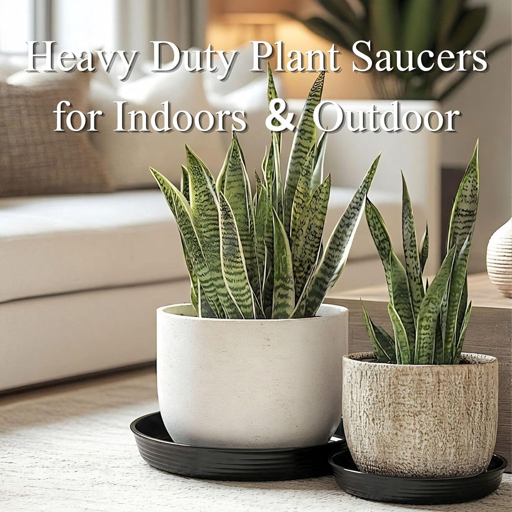 10Pack Plant Saucer 10 inch, Heavy Duty Flower Pot Saucers, Plant Pot Saucers Bulk, 1.5'' Deeper Plant Trays for Pots
