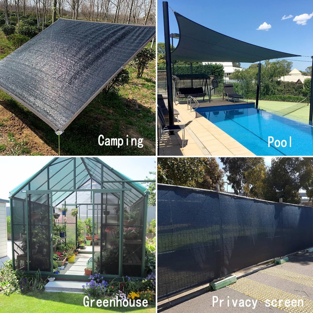 90% Black Shade Cloth, 10X30 FT Garden Sun Shade for Plants Cover | UV Resistant, Outdoor Sunshade Fabric with Grommets