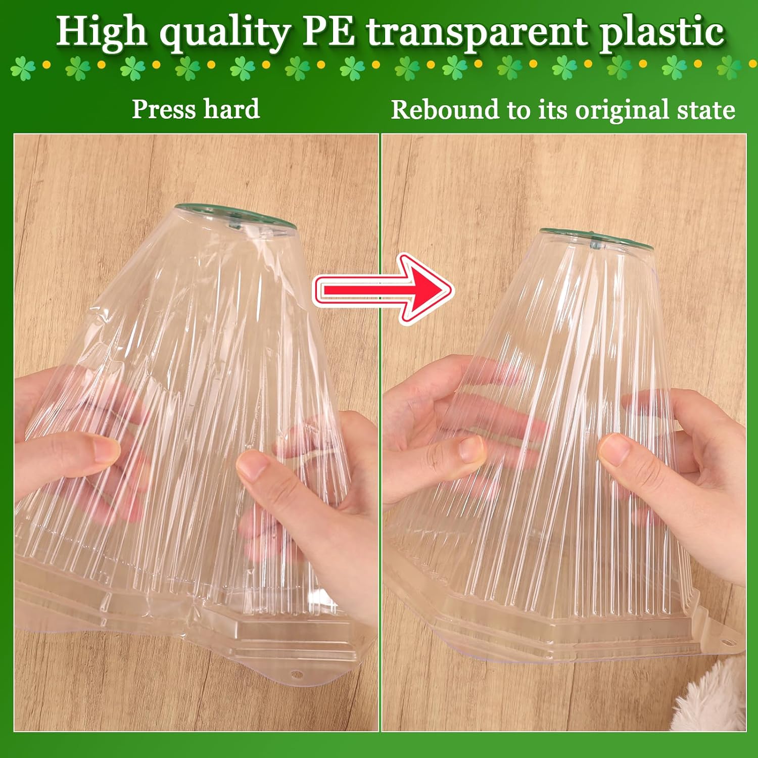 VICAMB 40 Pack Garden Cloches for Plants with 80PCS Ground Stakes,Clear Reusable Bell Covers with Rotatable Vent for