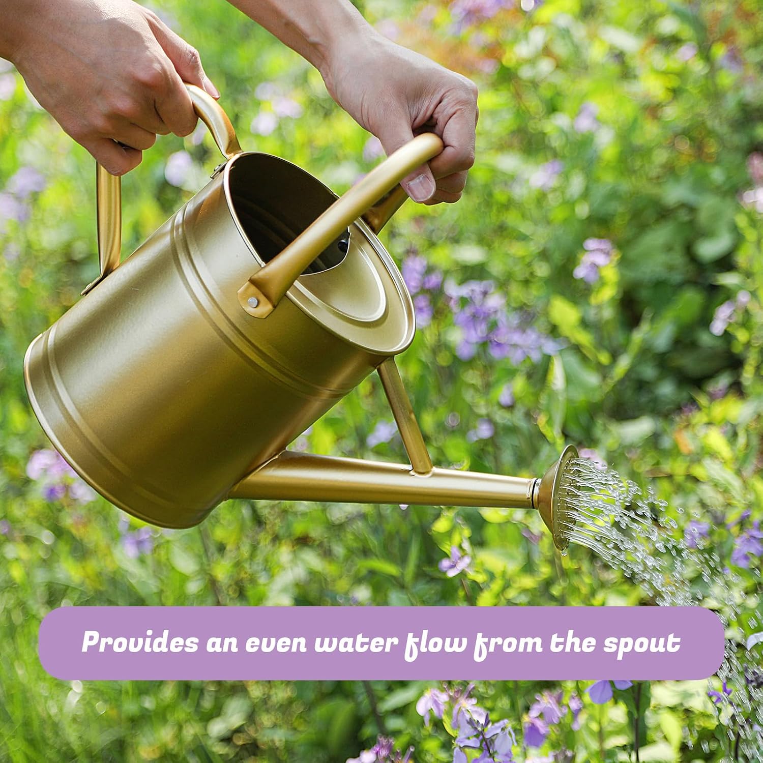1 Gallon Watering Can for Plants, Watering Cans for Indoor&Outdoor Gardening, Galvanized Steel Watering Pot with