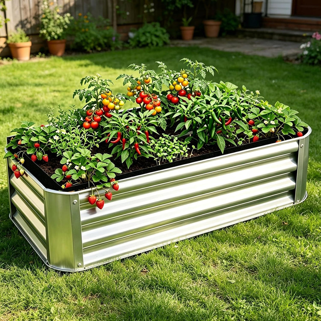2 Sets Raised Garden Bed Liner Bag, 4 x 2 x 1 ft Breathable Grow Bed Fabric Liners with Clips Gloves, Garden Grow Bed