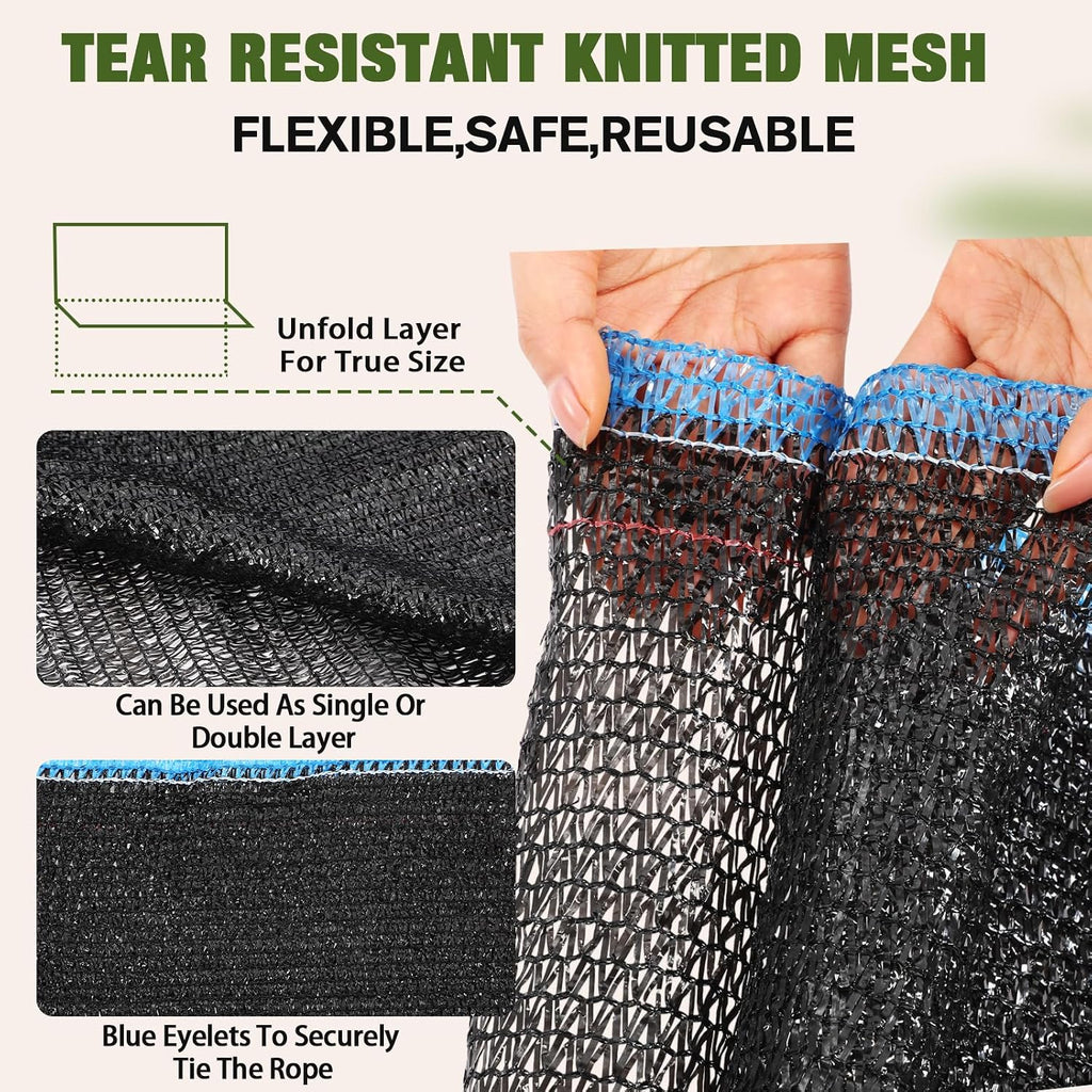 40% 6ft x 100ft Bulk Eyelets Shade Cloth Roll Sunblock Shade UV Resistant Net Windscreen Cover Fabric Roll for Garden