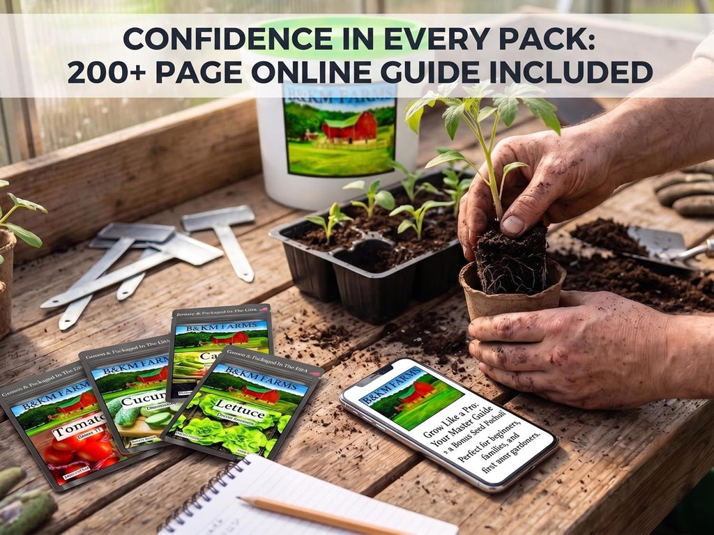 B&KM Farms 100,000 Non-GMO Heirloom Seed Kit-50 Fruit & Vegetable Variety