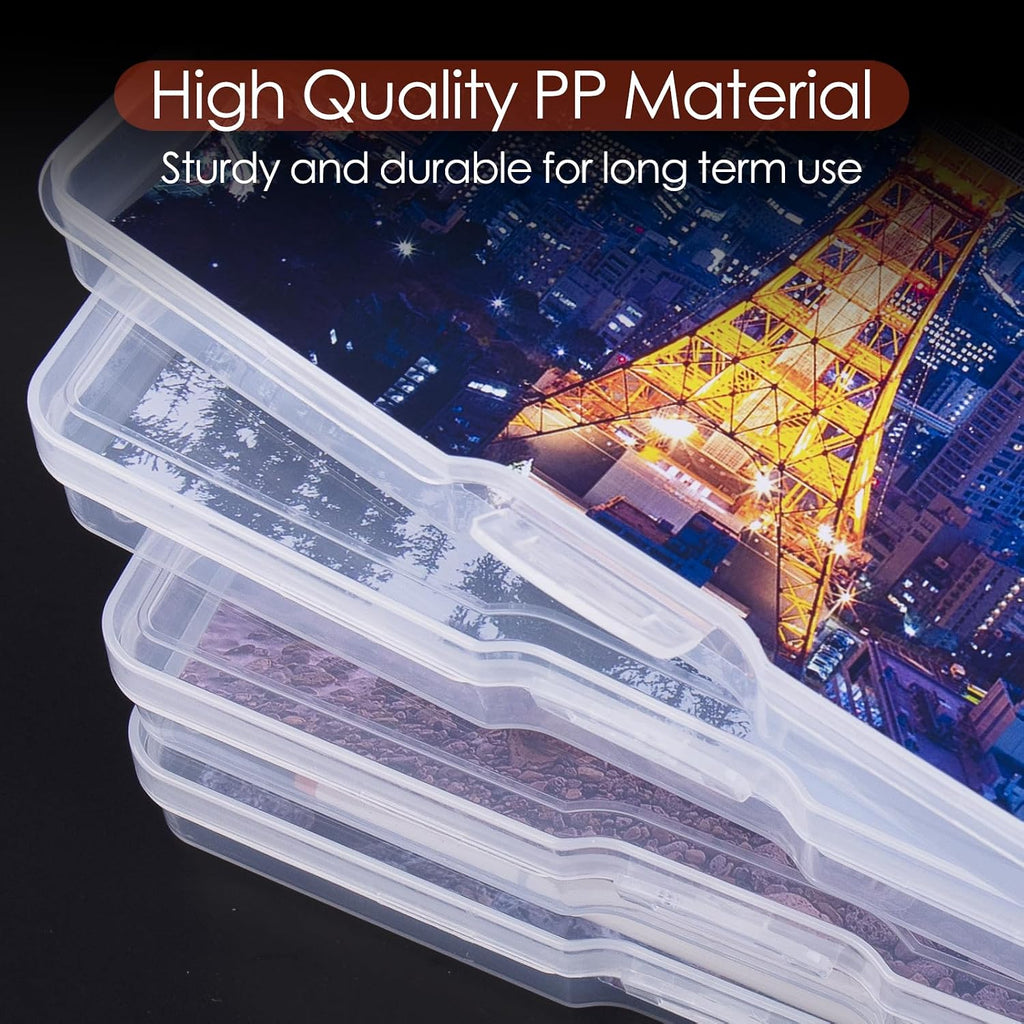 Photo Storage Box 5" x 7", Extra Large Photo Storage Container | 18 Inner Cases, Clear Picture Box with Handle, Seeds