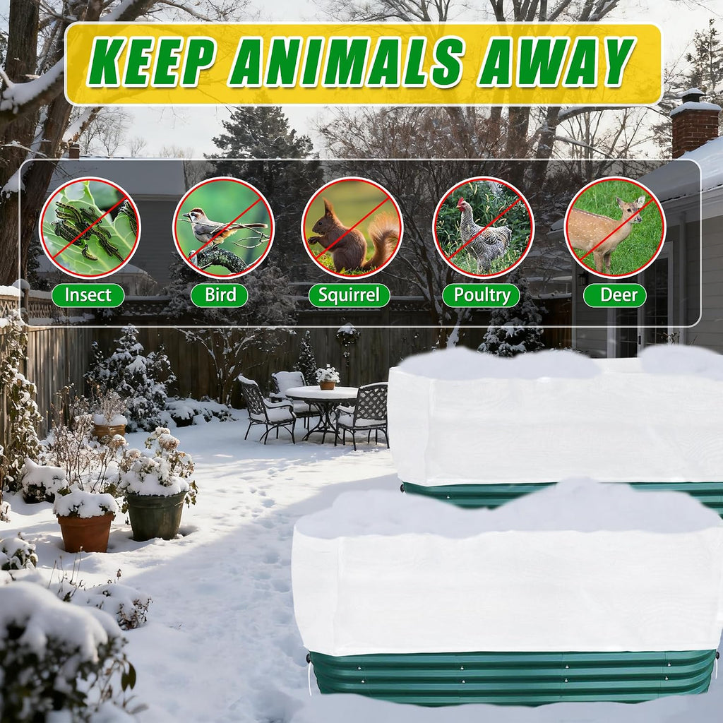 Frost Cloth Plant Freeze Protection, Plant Covers for Raised Garden Beds | 2 PCS, 4x2 FT Raised Bed Covers for Winter
