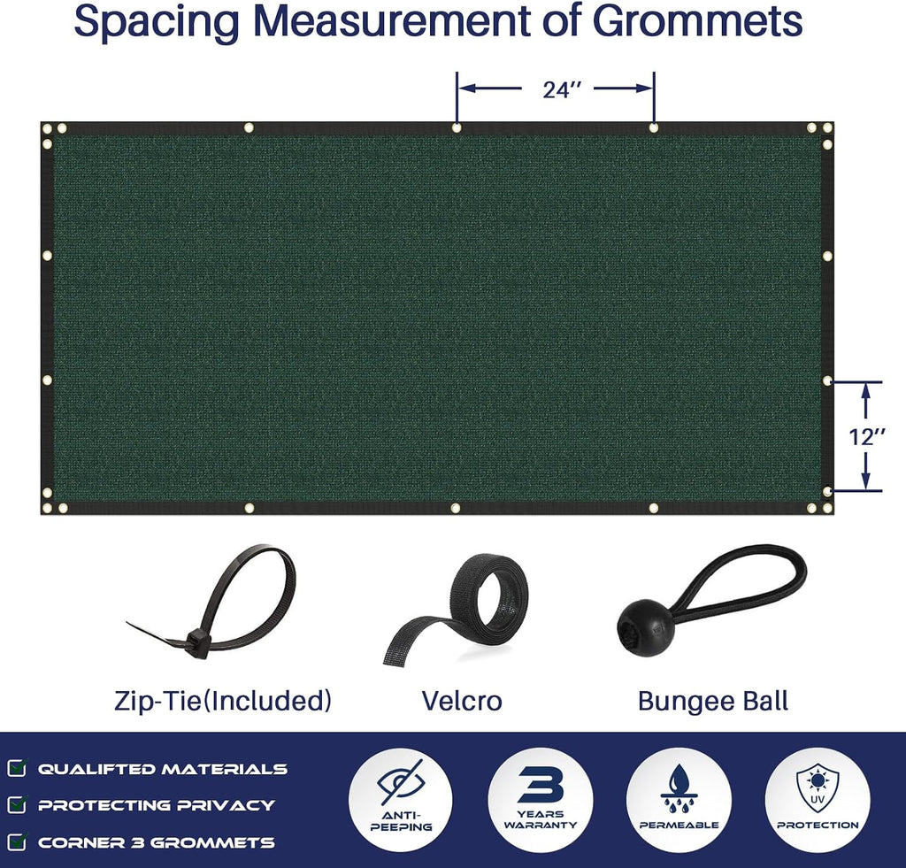 Windscreen4less Privacy Fence Screen 6'x50' Heavy Duty Windscreen Fencing Mesh Fabric Shade Cover for Outdoor Wall