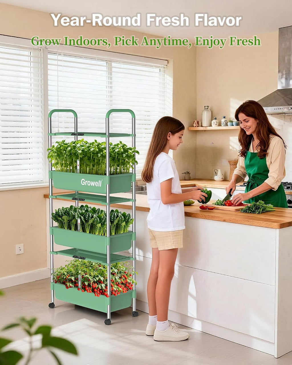 Growell Large Hydroponics Growing System Kit, 81 Pods Vertical Indoor Herb Garden Kit with LED Grow Light & Independent