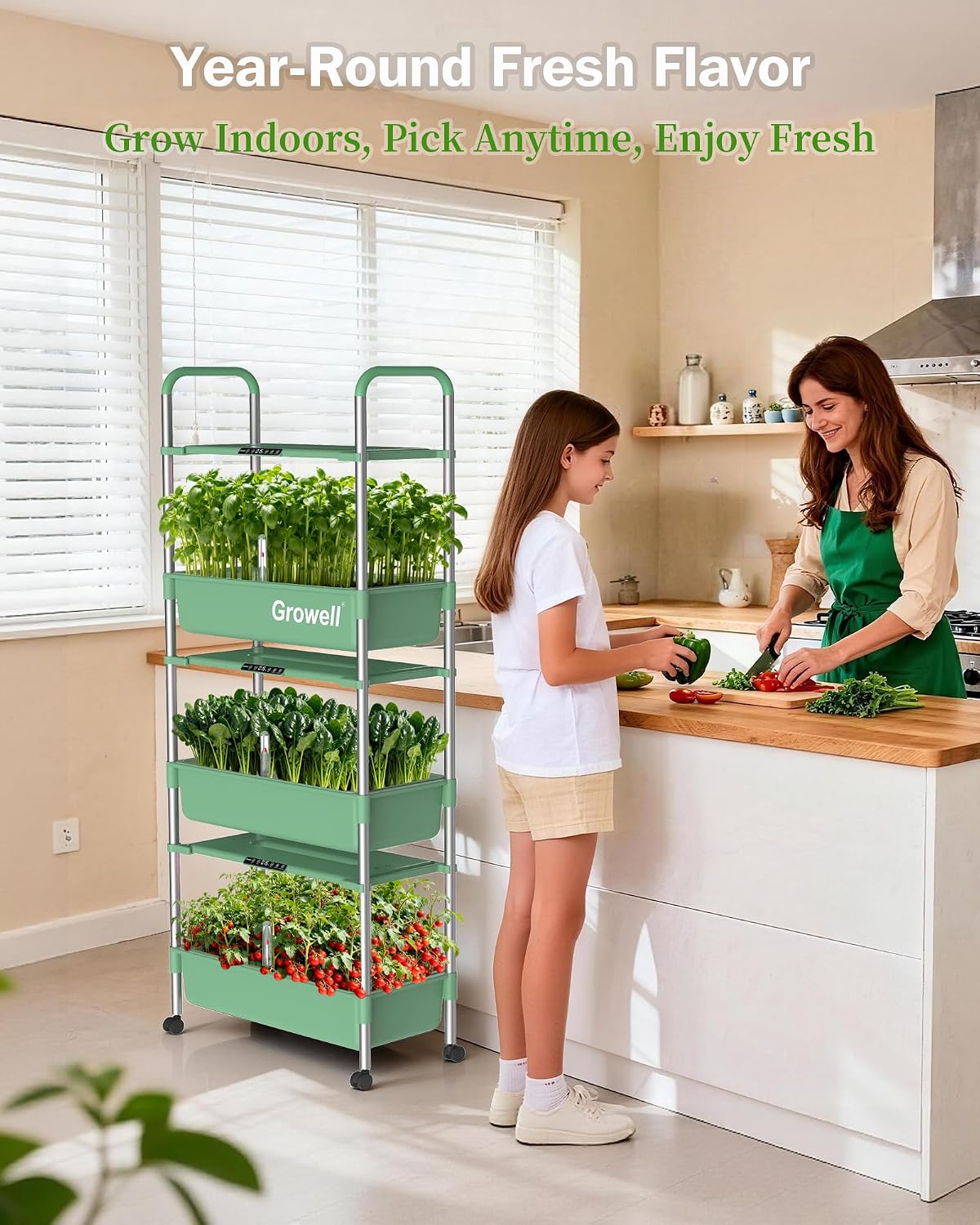 Growell Large Hydroponics Growing System Kit, 81 Pods Vertical Indoor Herb Garden Kit with LED Grow Light & Independent