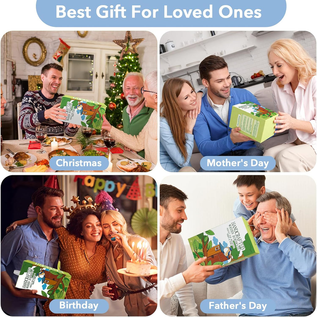 Blue Bird Houses for Outside with Gift Box - Durable Birdhouses for Outdoors with Clear View Panel & Predator Guard for