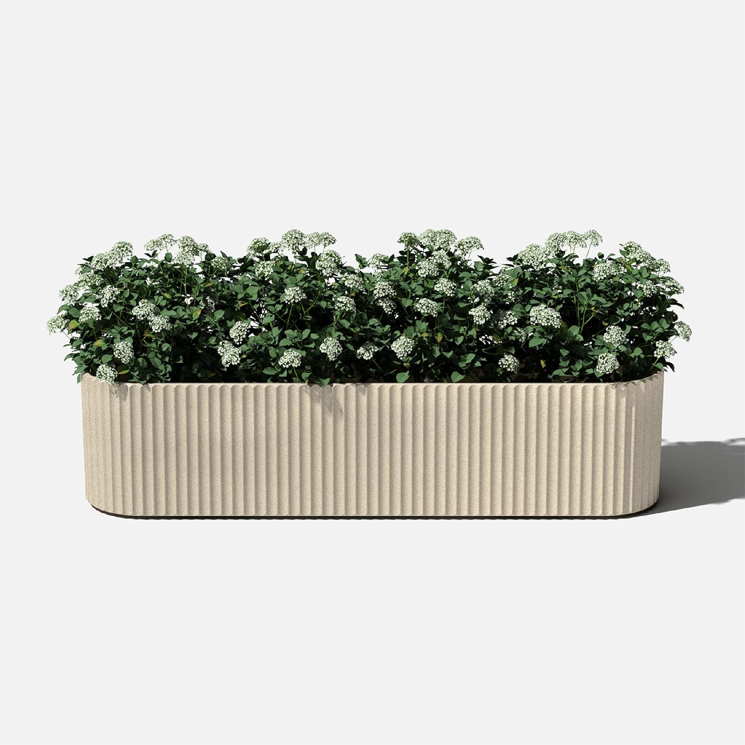 Veradek Demi Series Window Box Planter - Round Outdoor Planter | Made From a Durable Plastic-Stone Composite With