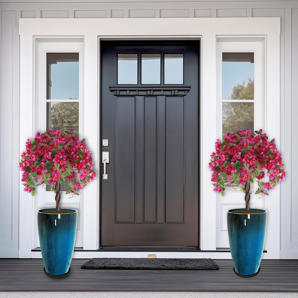 2PCS 21in Tall Planter for Outdoor Plants Large Flower Pots Blue | Tall Planters for Outdoor Plants, Large Pots with
