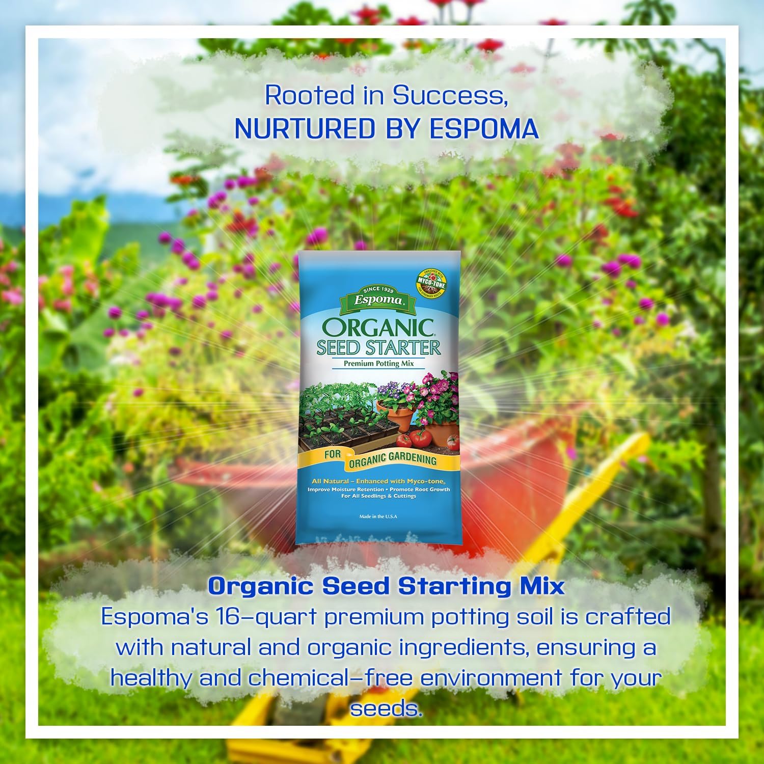 Espoma Organic Seed Starter Potting Soil 16 qt All Natural & Organic Seed Starting Mix with a My Garden Pool PH Soil