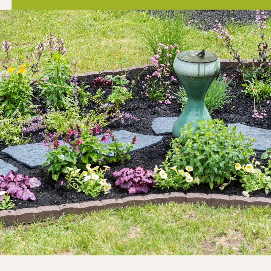 Gardener's Supply Company Flagstone Recycled Rubber Stepping Stone For Garden Walkway | Outdoor Patio Decor & Lawn