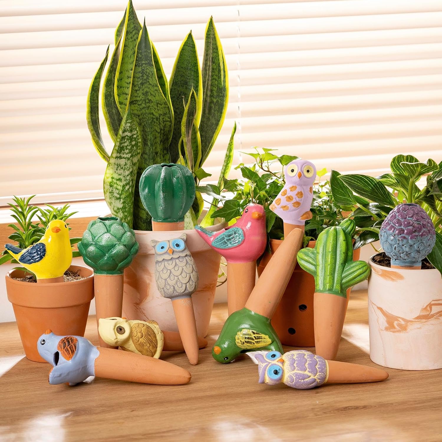 SURE YUESI 4PCS Self Watering Globes, Automatic Terracotta Watering Bulbs - Watering Spikes, Vacation Plant Watering