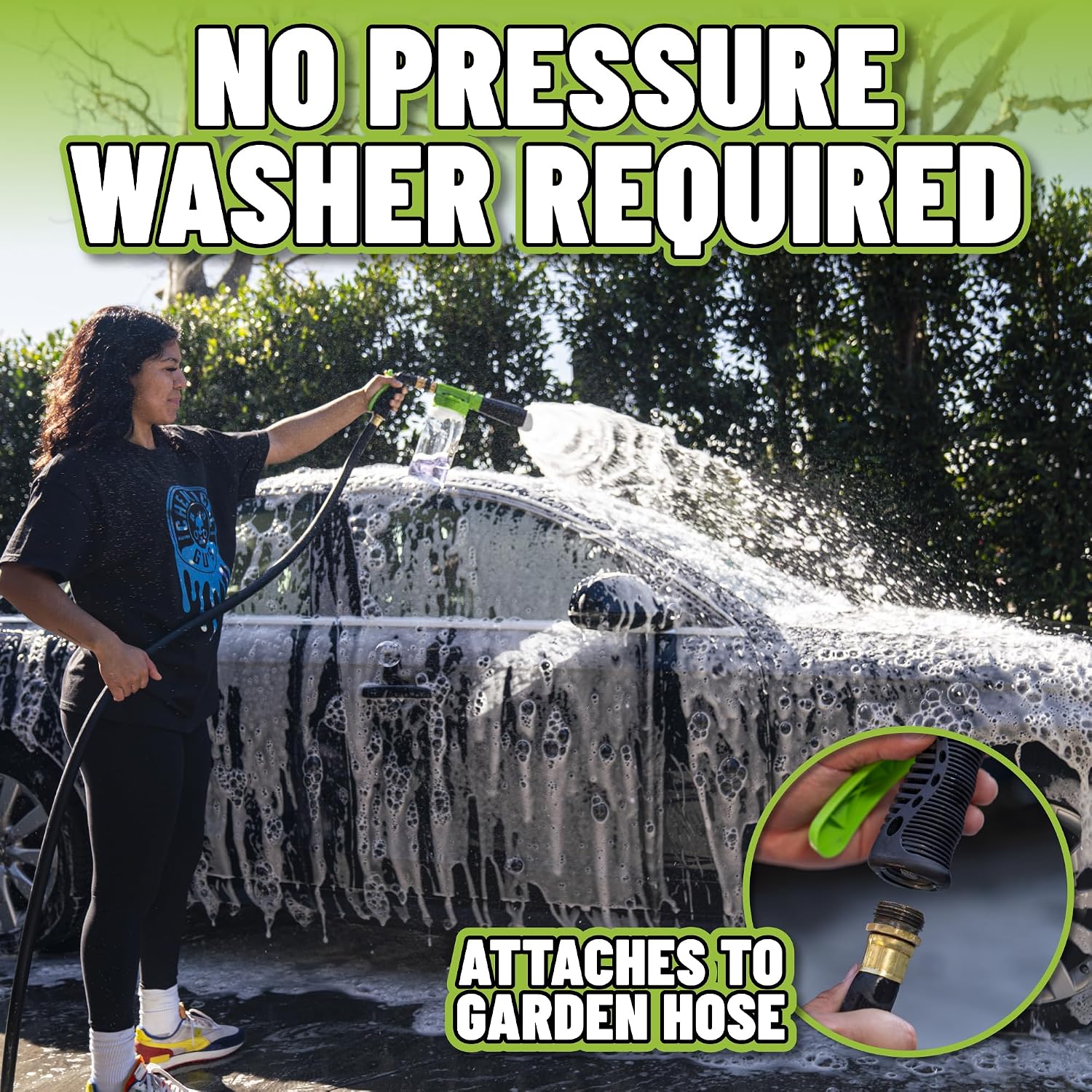 Chemical Guys, TORQ Foam Blaster 6 Cannon, Garden Hose Attachment for Cars | Sprays thick clinging suds straight off