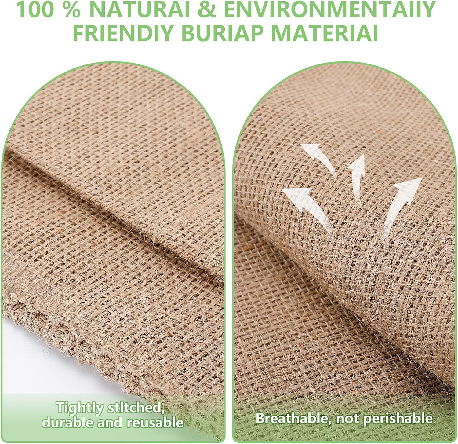 4Pcs 19.5"x35" Breathable Natural Burlap Bags with Rope for Potato Storage | Reusable, Thickened Jute Food Storage