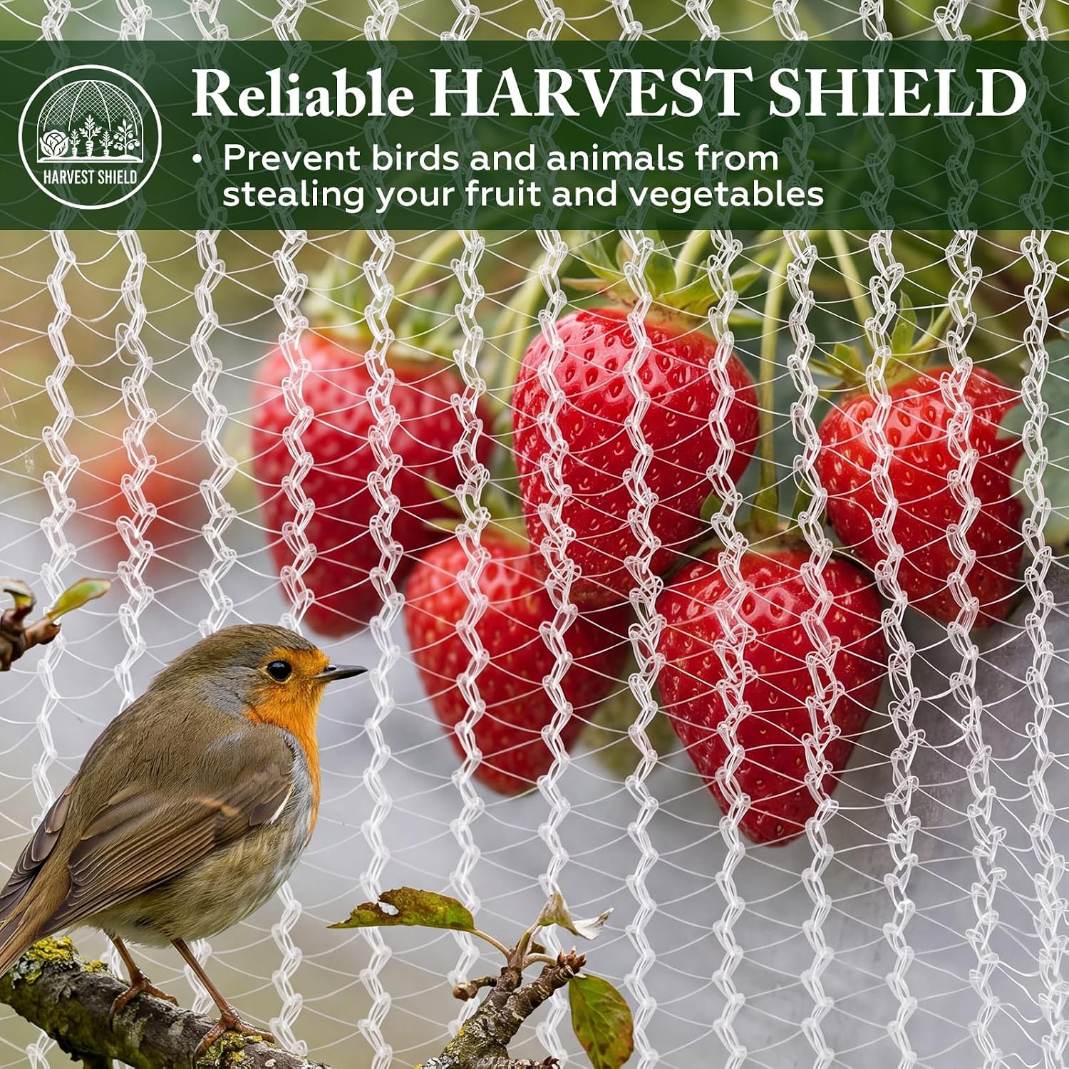 SATINIOR Garden Netting 16.3x10 Ft, Hail Netting, Heavy Duty Bird Net, Plant Protective Woven Mesh with Storage Bag, UV