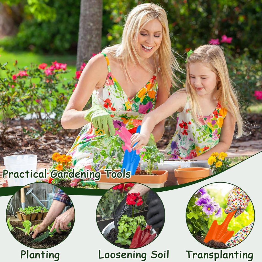 18 Pcs Small Garden Shovel Set, Hand Trowels for Gardening | Colorful Metal Mini Hand Shovels for Succulent Flower Soil