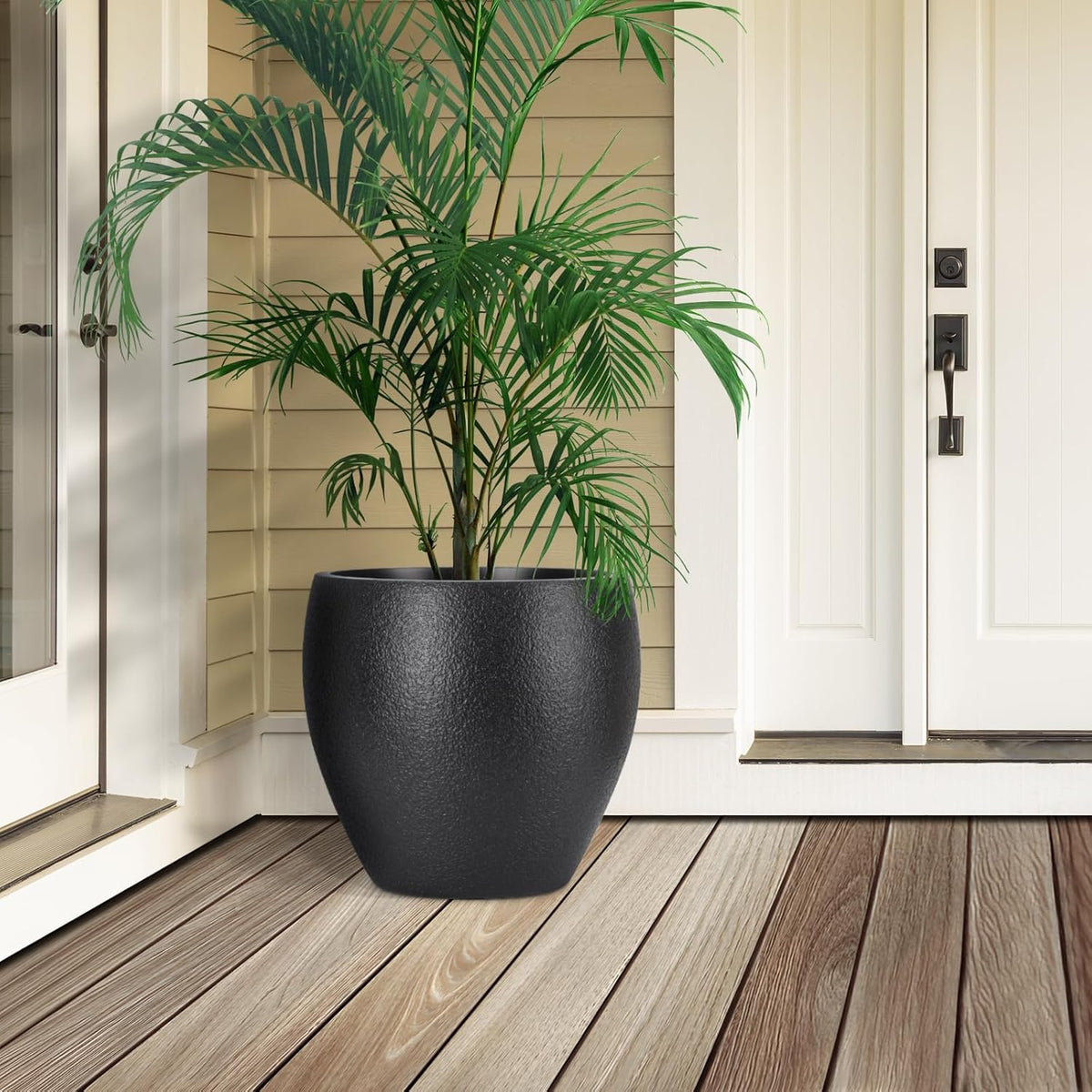 YNNICO Plant Pots 17.5/14.8/12.2 inch Set of 3, Flower Pots with Drainage Holes, Large Planters for Indoor Outdoor