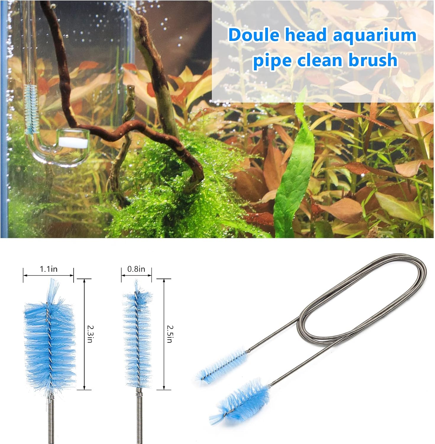 Extra Long Aquarium Aquascaping Tools Kit 8 in 1, Liveek Stainless Steel Aquarium Plant Tools Long Fish Tank Aquascape