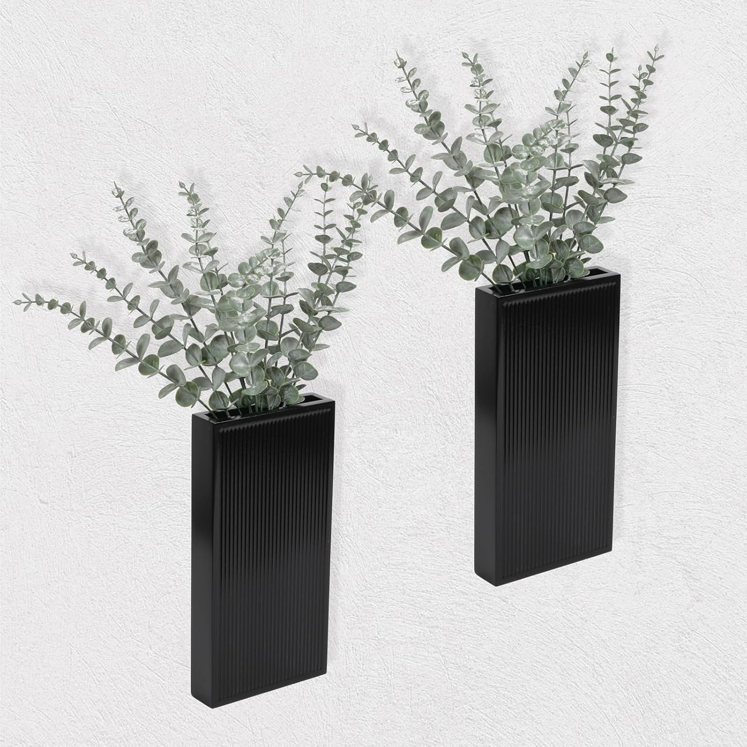 Wood Wall Planter Set of 2, Modern Wall Hanging Decor Pocket Planter for Greenery and Dried Flowers, Indoor Wood