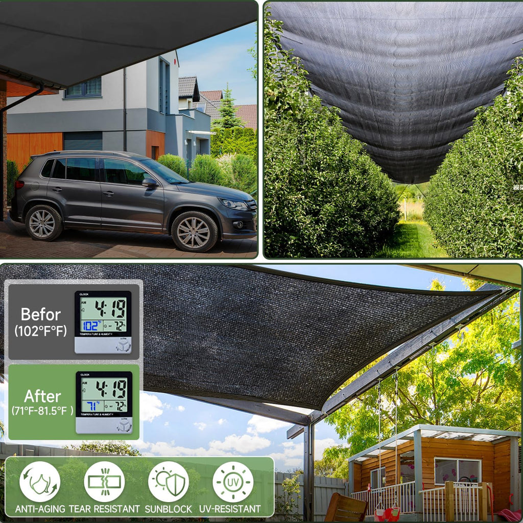 70% Shade Cloth 10ftx20ft Anti-Aging Sun Mesh UV Resistant Net, Sunblock Garden Tarp for Plant Cover, Greenhouse, Barn