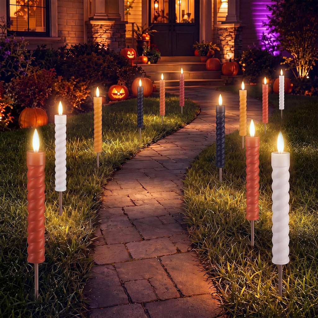 Woanger 8 Pcs Halloween Solar Lights Outdoor, Waterproof LED Pathway Decor