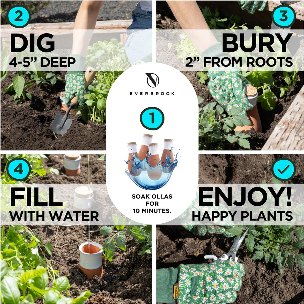 Plant Self Watering Globes - Terracotta Watering Spikes - Slow Release Olla Watering Pots - Drip Irrigiation Olla System