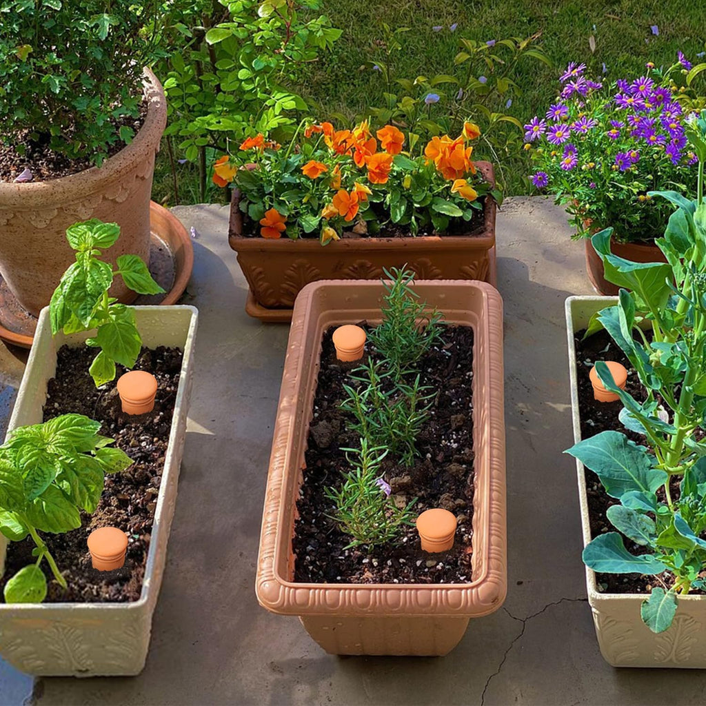 8pcs 3.1 * 3.1 * 6in Olla Pots for Garden Olla Watering System Terracotta Watering Pots Olla Watering Pot with Lid