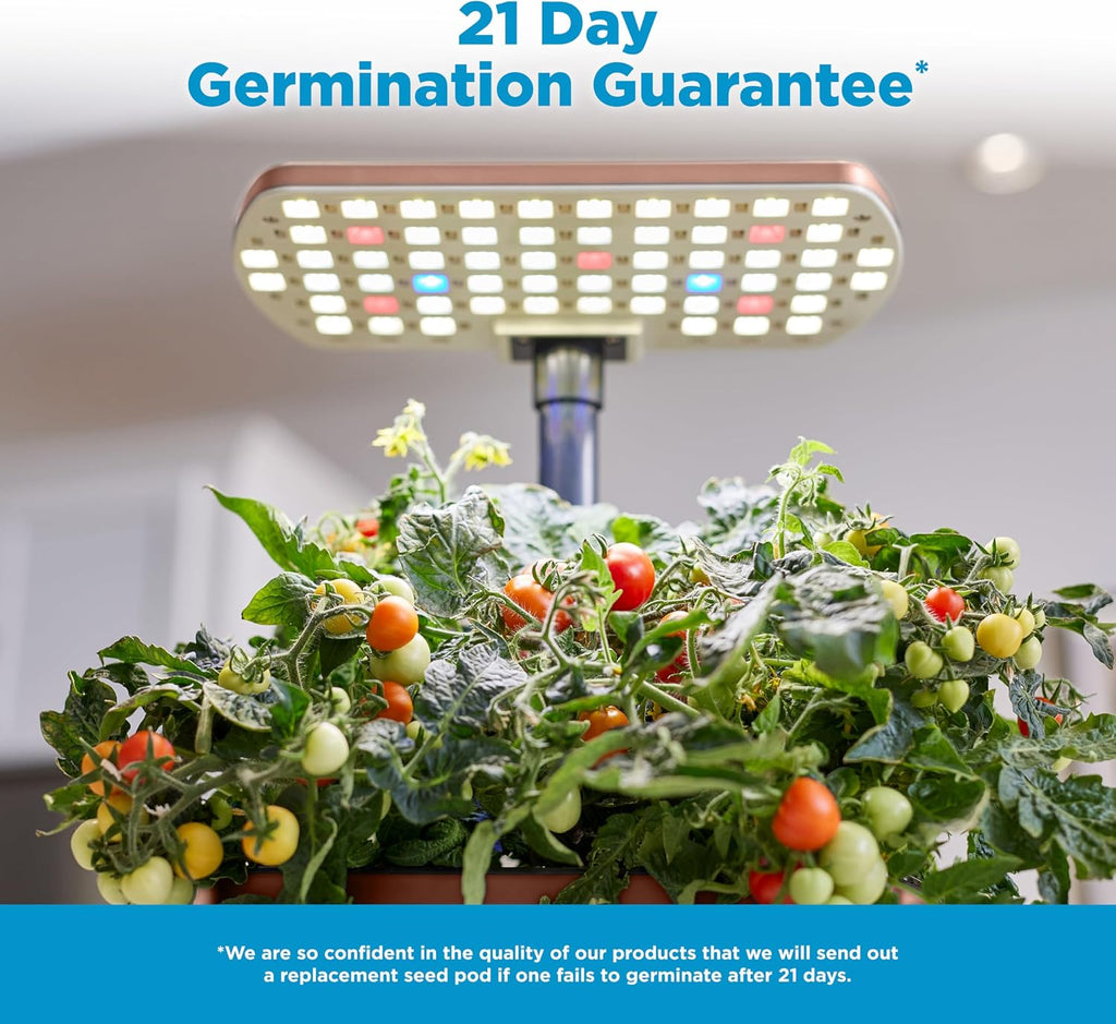 AeroGarden Harvest Lite, Mocha | Soil-free Indoor Hydroponic Garden with LED Grow Light for Year-Round Gardening of up